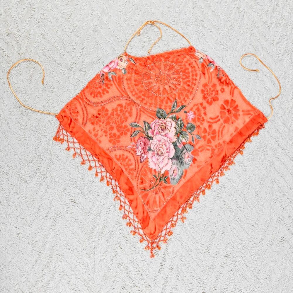 Y2K Silk Velvet Beaded Fairy Halter